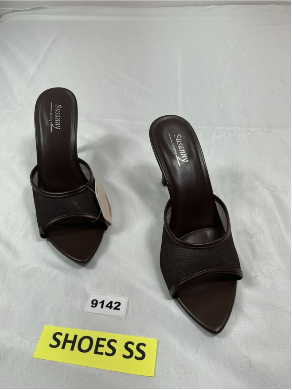 Womans NWT Susanny Slip On Stiletto Mules Eu 40 Us 9 Coffee Color
